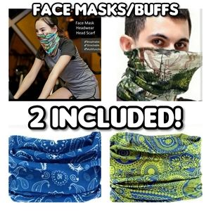 New 2-Pack of Face Masks/Buffs/Multi-Headbands